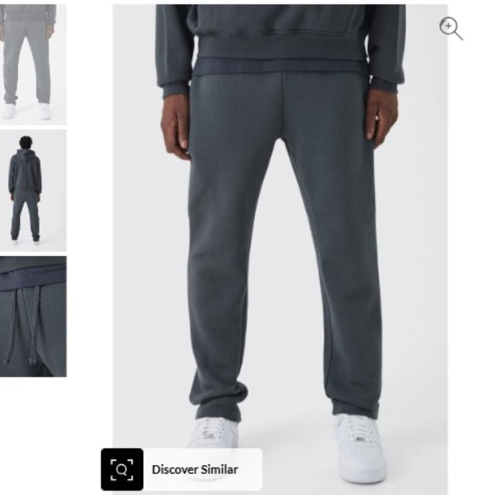 NEW! BoohooMAN Straight Leg Basic Jogger - charcoal = Size Small